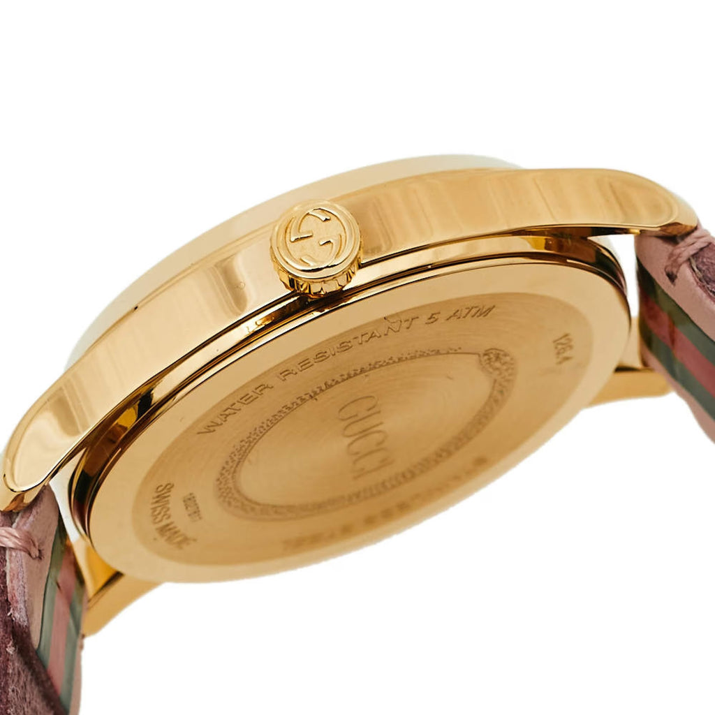 Gucci G Timeless Quartz Pink Dial Three Tone Leather Strap Watch For Women - YA1264118 Buy Now By Gucci