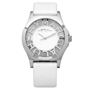Marc Jacobs Henry Skeleton White Dial White Leather Strap Watch for Women - MBM1241 Buy Now By Marc Jacobs