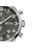 Hugo Boss Aeroliner Black Dial Silver Steel Strap Watch for Men - 1513181 Buy Now By Hugo Boss