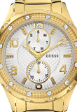 Guess Siren Diamonds Silver Dial Gold Steel Strap Watch for Women - W0442L2 Buy Now By Guess