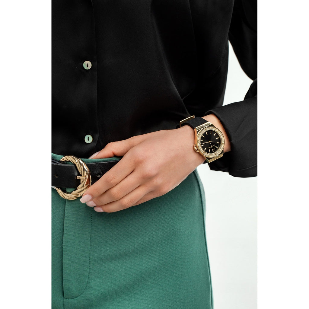 Michael Kors Mini Lennox Quartz Black Dial Black Silicone Strap Watch For Women - MK7281 Buy Now By Michael Kors