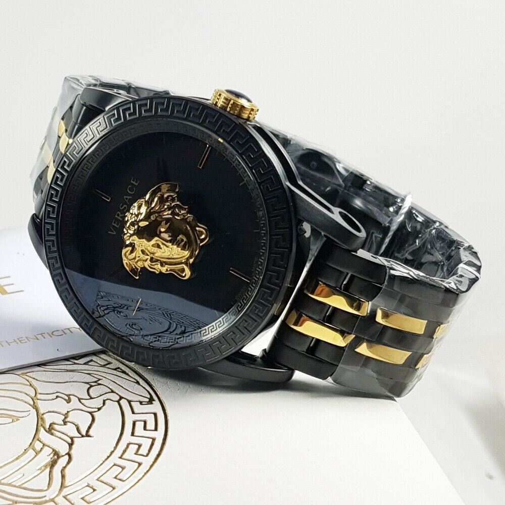 Versace Palazzo Empire Black Dial Two Tone Steel Strap Watch for Men - VERD01119 Buy Now By Versace