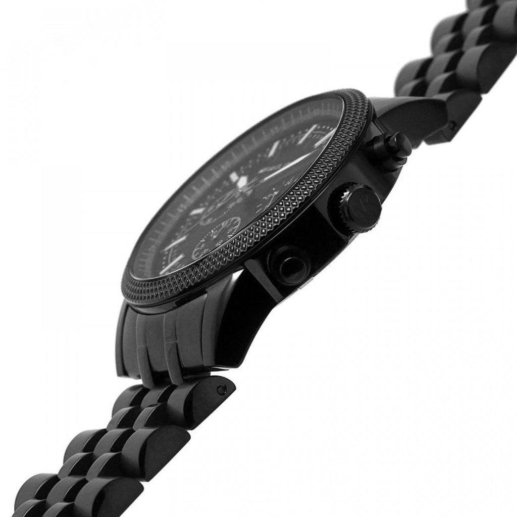 Michael Kors Hutton Chronograph Black Dial Black Steel Strap Watch For Men - MK9089 Buy Now By Michael Kors