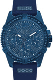 Guess Frontier Crystals Blue Dial Blue Silicon Strap Watch For Men - W1132G4 Buy Now By Guess