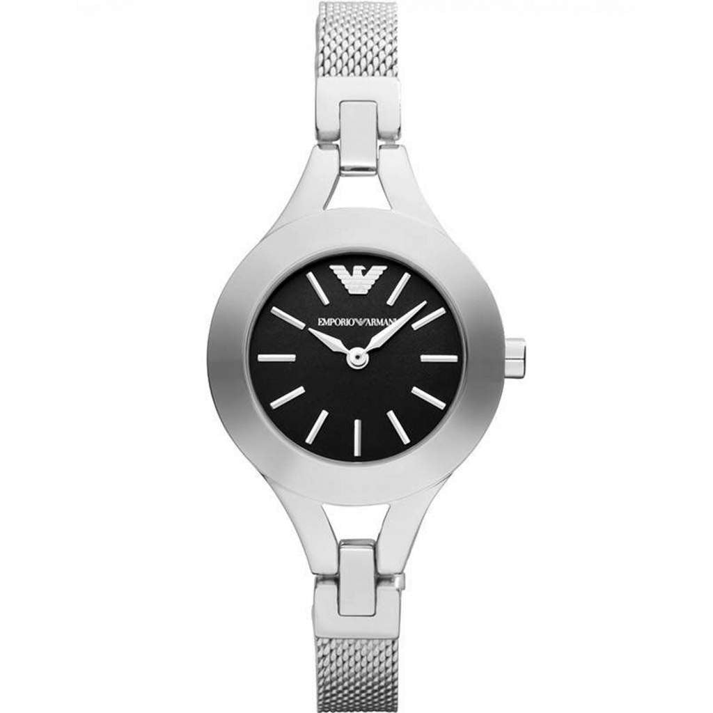 Emporio Armani Classic Quartz Black Dial Silver Steel Strap Watch For Women - AR7328 Buy Now By Emporio Armani