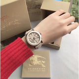 Burberry The City Chronograph Rose Gold Dial Beige Leather Strap Watch For Women - BU9702 Buy Now By Burberry