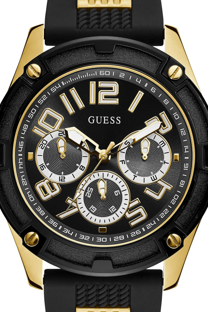 Guess Delta Black Dial Black Rubber Strap Watch for Men - GW0051G2 Buy Now By Guess