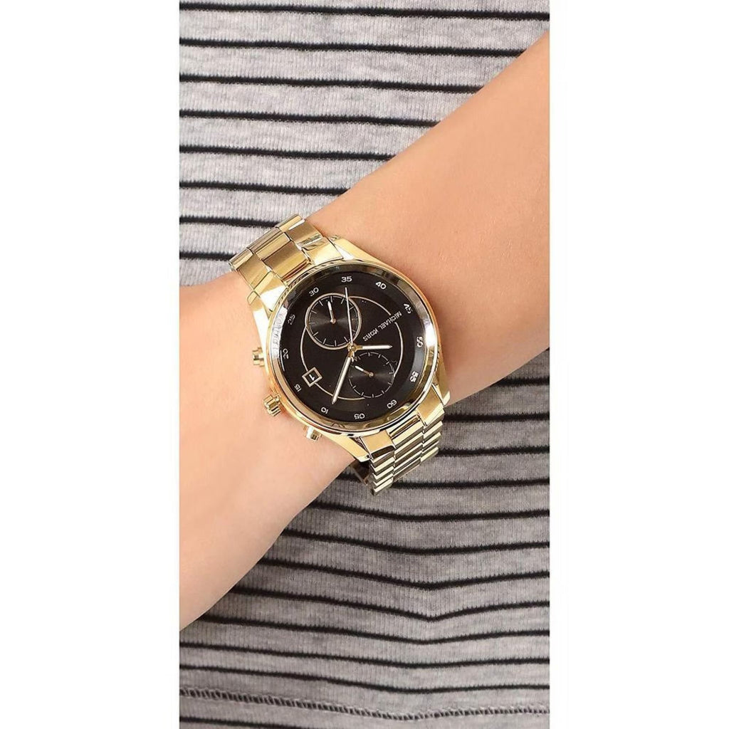 Michael Kors Blair Quartz Black Dial Gold Steel Strap Watch For Women - MK6497 Buy Now By Michael Kors