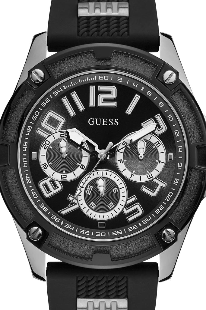 Guess Delta Black Dial Black Silicone Strap Watch for Men - GW0051G1 Buy Now By Guess
