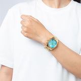 Michael Kors Lexington Chronograph Blue Dial Gold Steel Strap Watch For Women - MK7216 Buy Now By Michael Kors