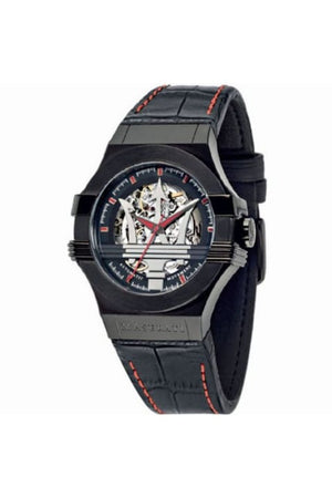 Maserati Potenza Automatic Black Dial Black Leather Strap Watch For Men - R8821108008 Buy Now By Maserati