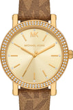 Michael Kors Quartz Gold Dial Brown Leather Strap Watch For Women - MKO1026 Buy Now By Michael Kors