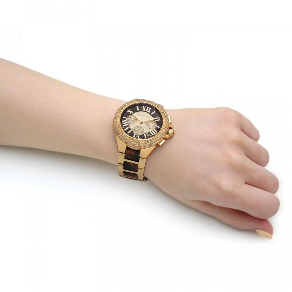 Michael Kors Camille Chronograph Brown Dial Two Tone Steel Strap Watch For Women - MK7269 Buy Now By Michael Kors