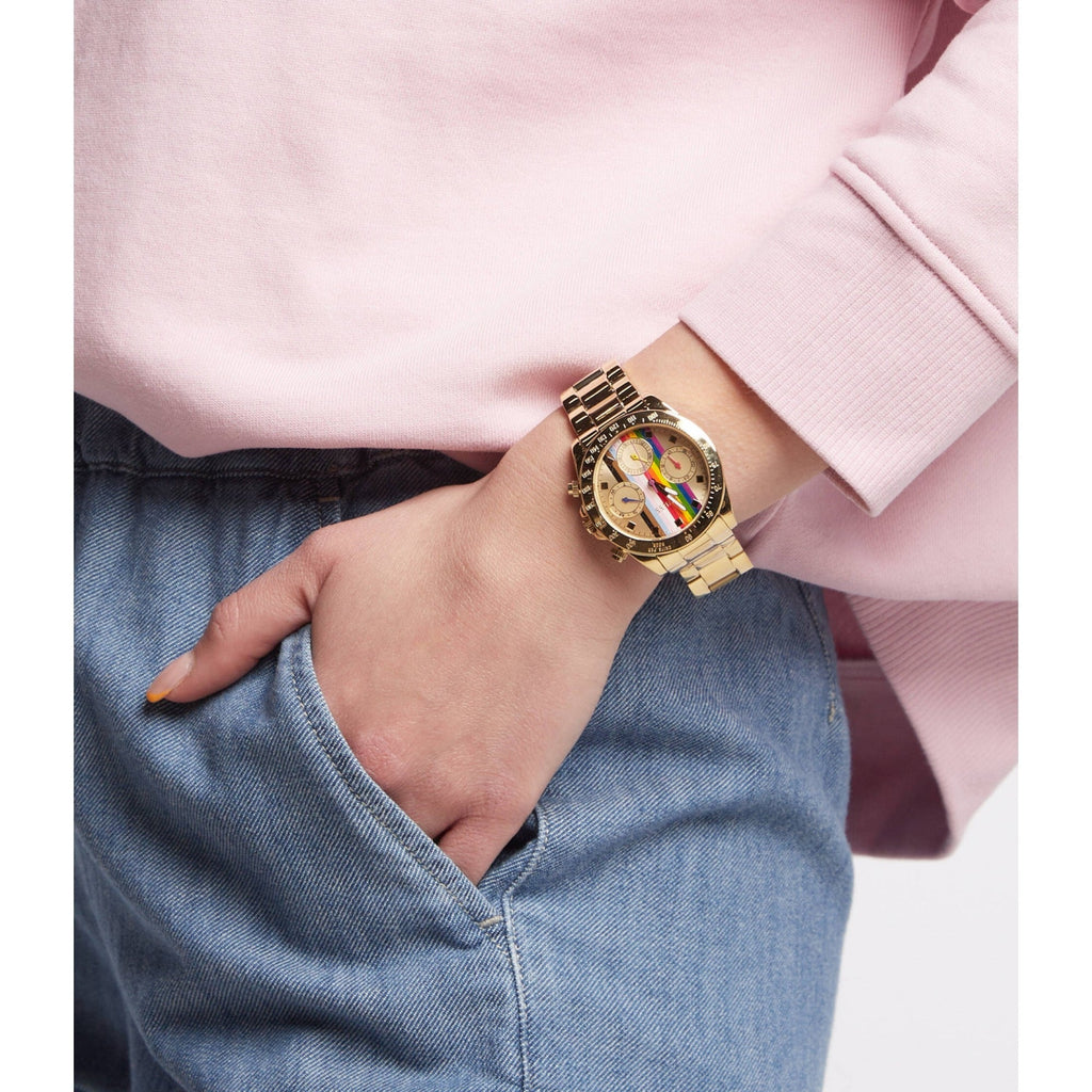 Guess Eclipse Multifunction Gold Dial Gold Steel Strap Watch for Women - GW0433L1 Buy Now By Guess