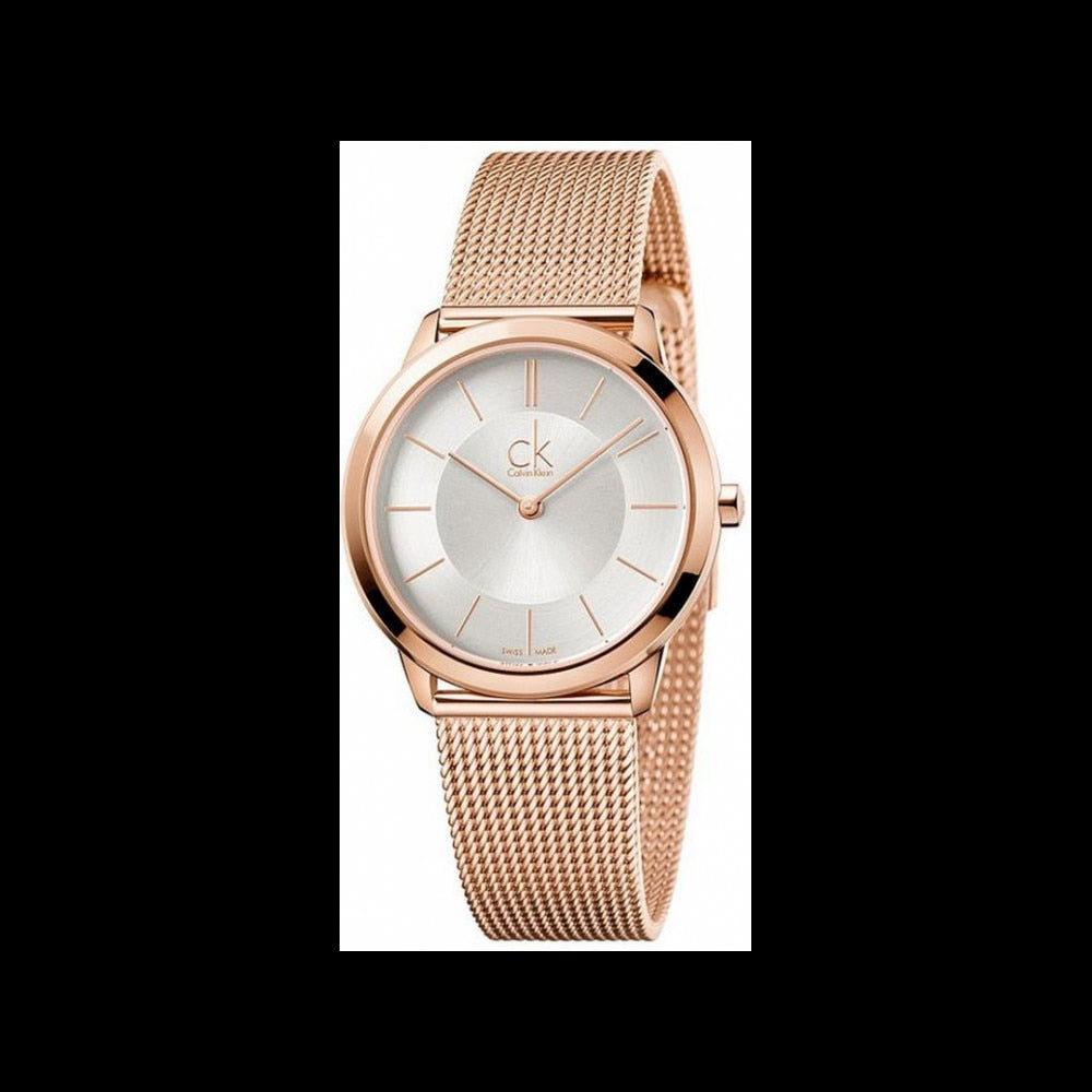 Calvin Klein Minimal White Dial Rose Gold Mesh Bracelet Watch for Women - K3M22626 Buy Now By Calvin Klein