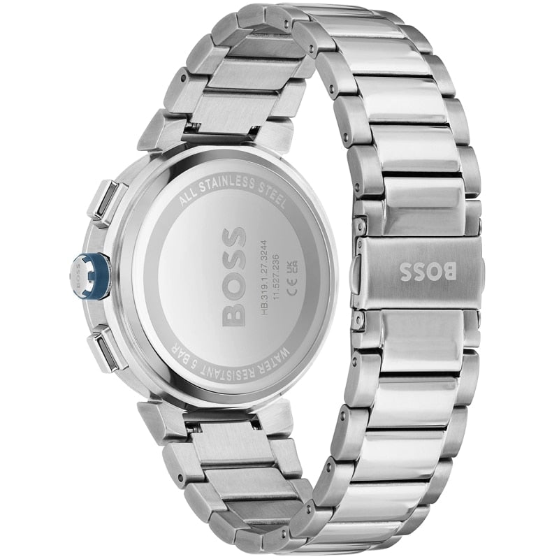 Hugo Boss One Chronograph Blue Dial Silver Steel Strap Watch For Men - 1513999 Buy Now By Hugo Boss