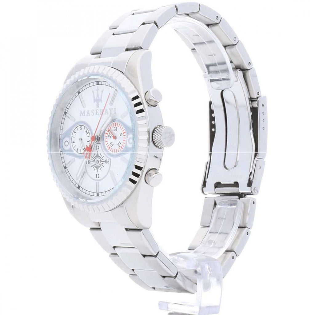 Maserati Competizione Chronograph White Dial Silver Steel Strap Watch For Men - R8853100017 Buy Now By Maserati