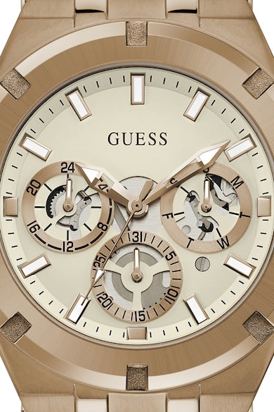 Guess Analog Multifunction White Dial Brown Leather Strap Watch for Men - GW0262G3 Buy Now By Guess