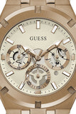 Guess Analog Multifunction White Dial Brown Leather Strap Watch for Men - GW0262G3 Buy Now By Guess