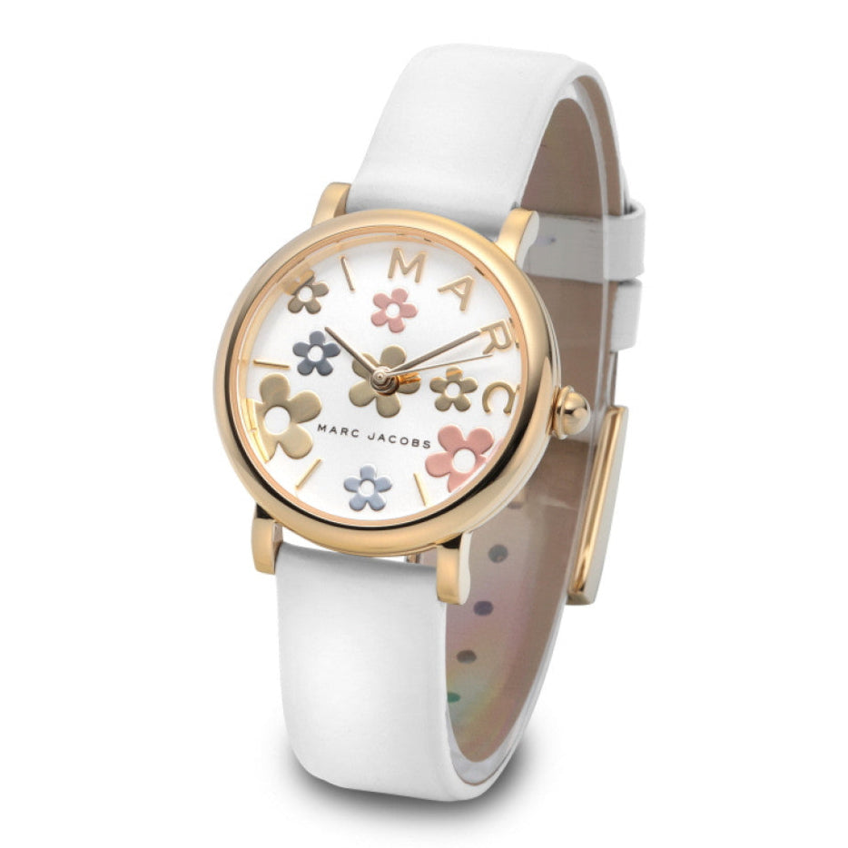 Marc Jacobs Roxy White Dial White Leather Strap Watch for Women - MJ1607 Buy Now By Marc Jacobs