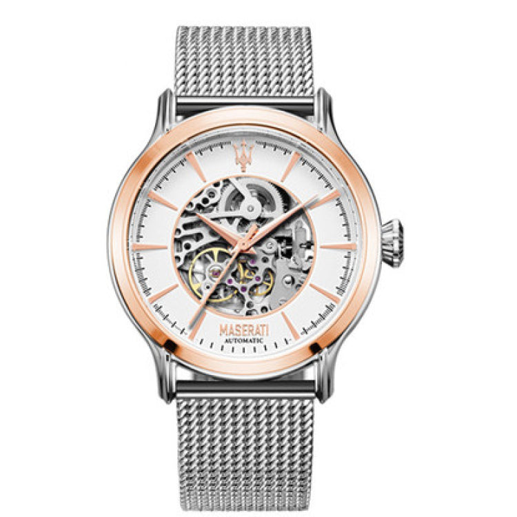 Maserati Epoca Automatic White Dial Silver Mesh Bracelet Watch For Men - R8823118001 Buy Now By Maserati