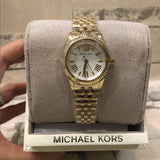 Michael Kors Lexington Quartz Silver Dial Gold Steel Strap Watch For Women - MK3229 Buy Now By Michael Kors