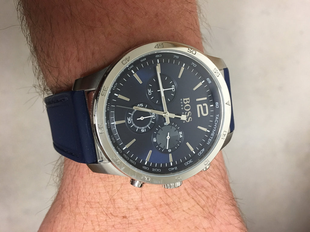 Hugo Boss Professional Chronograph Blue Dial Blue Silicone Strap Watch for Men - 1513526 Buy Now By Hugo Boss