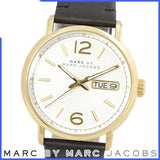 Marc Jacobs Fergus White Dial Black Leather Strap Watch for Men - MBM5081 Buy Now By Marc Jacobs