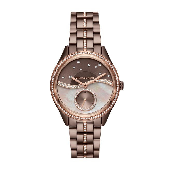 Michael Kors Lauryn Rose Gold Dial Brown Steel Strap Watch for Women - MK3757 Buy Now By Michael Kors