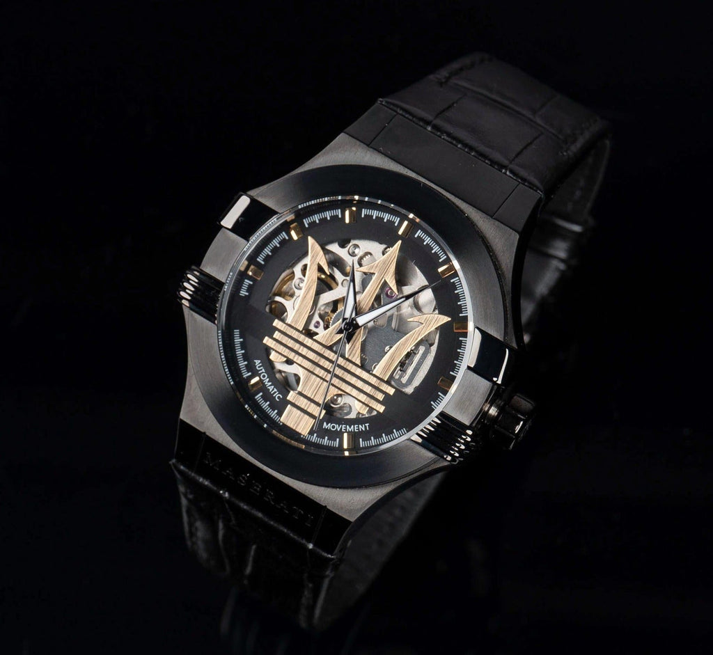 Maserati Potenza Automatic Black Dial Black Leather Strap Watch For Men - R8821108036 Buy Now By Maserati