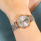 Emporio Armani Gianni T Bar Grey Dial Two Tone Steel Strap Watch For Women - AR1840 Buy Now By Emporio Armani