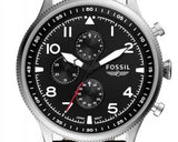 Fossil Retro Pilot Chronograph Black Dial Black Leather Strap Watch for Men - FS5806 Buy Now By Fossil