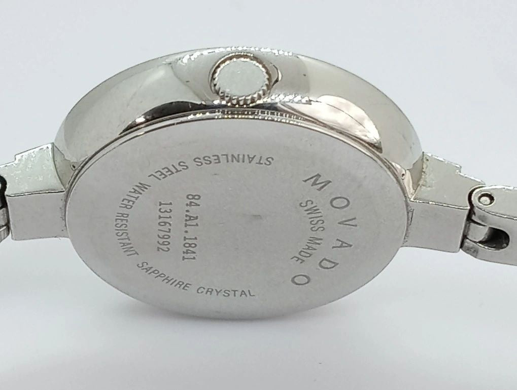 Movado Bela Black Dial Silver Steel Strap Watch For Women - 0606595 Buy Now By Movado