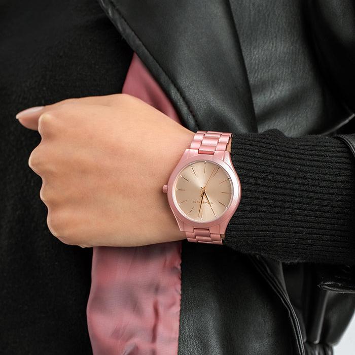 Michael Kors Slim Runway Pink Dial Pink Steel Strap Watch For Women - MK4456 Buy Now By Michael Kors