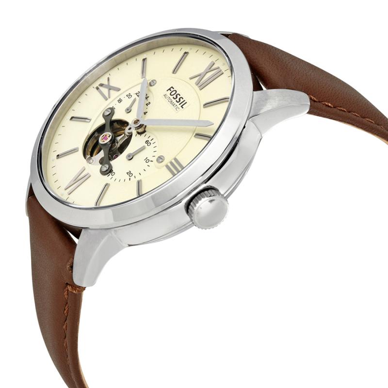 Fossil Townsman Automatic White Dial Brown Leather Strap Watch for Men - ME3064 Buy Now By Fossil