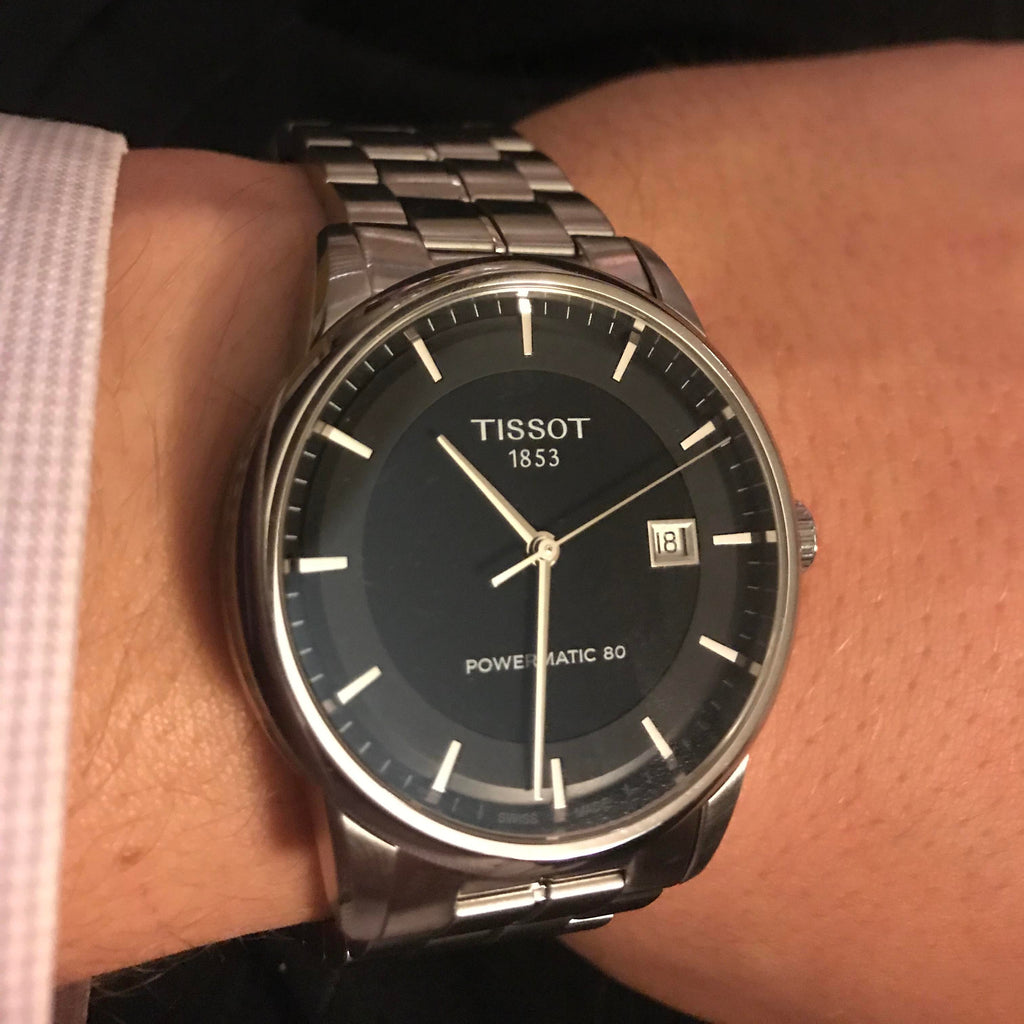 Tissot Luxury Powermatic 80 Black Dial Silver Steel Strap Watch for Men - T086.407.11.201.02 Buy Now By Tissot