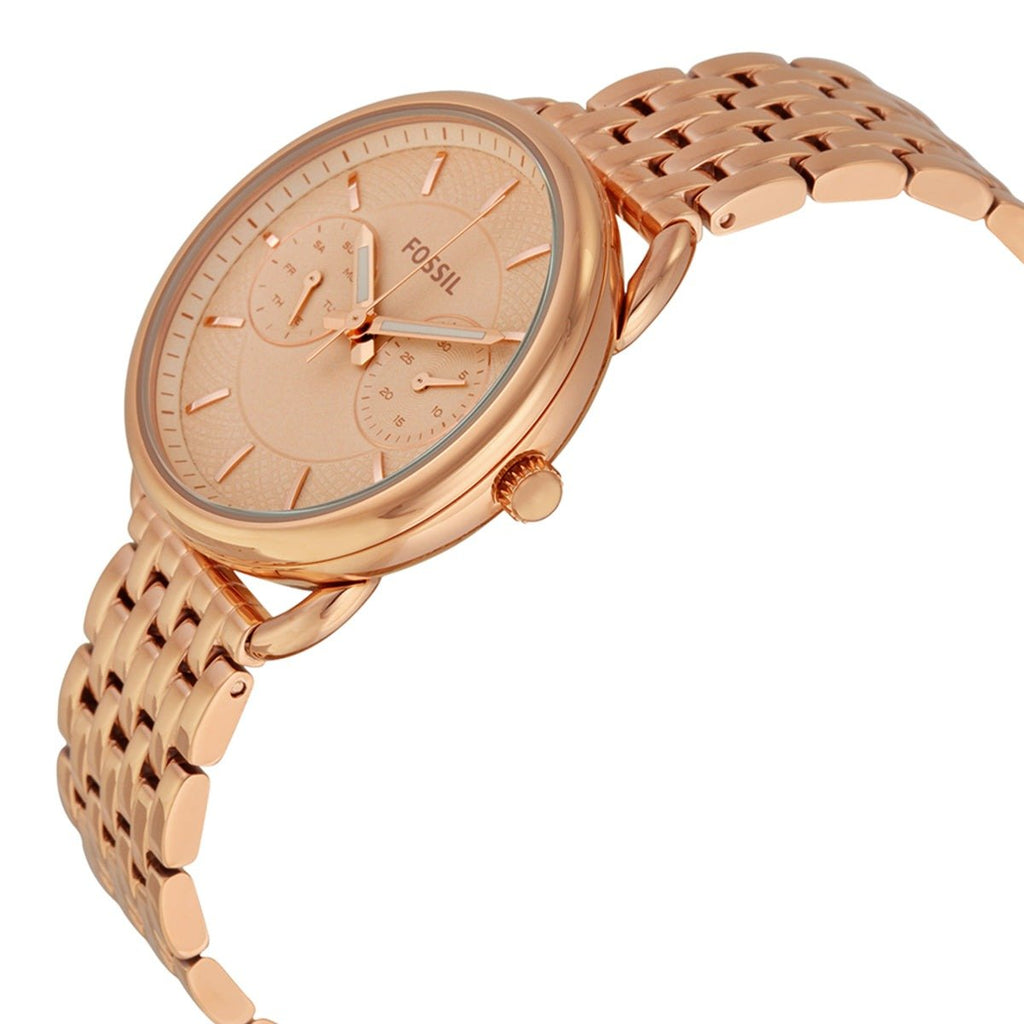 Fossil Tailor Rose Gold Dial Rose Gold Stainless Steel Strap Watch for Women - ES3713 Buy Now By Fossil