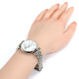 Emporio Armani Gianni T Bar White Marble Dial Silver Steel Strap Watch For Women - AR11170 Buy Now By Emporio Armani