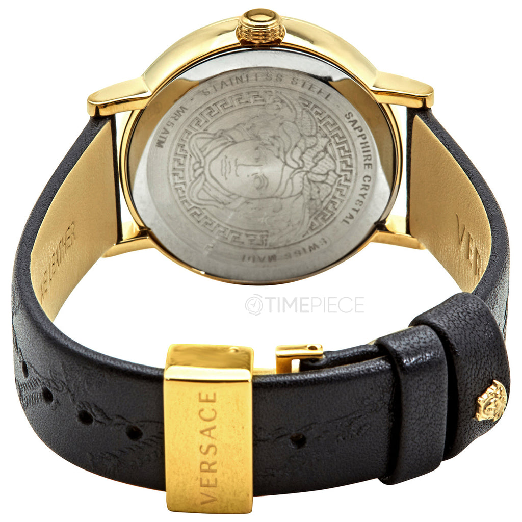 Versace Virtus Quartz Black Dial Black Leather Strap Watch for Women - VEHC00119 Buy Now By Versace