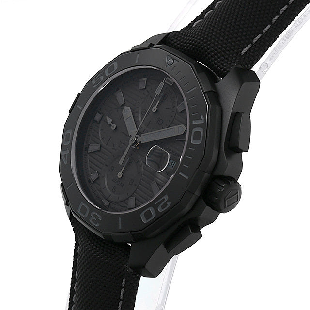 Tag Heuer Aquaracer Automatic Chronograph Special Edition Titanium Grey Dial Black Leather Strap Watch for Men - CAY218B.FC6370 Buy Now By Tag Heuer