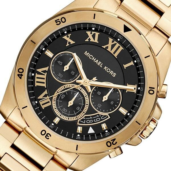 Michael Kors Brecken Chronograph Quartz Black Dial Gold Steel Strap Watch For Men - MK8481 Buy Now By Michael Kors