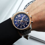 Michael Kors Lexington Chronograph Blue Dial Silver Steel Strap Watch For Men - MK8689 Buy Now By Michael Kors