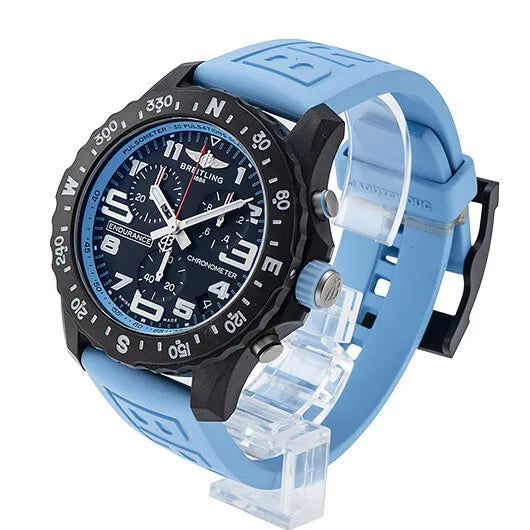 Breitling Endurance Pro Black Dial Light Blue Rubber Strap Watch for Men - X82310281B1S1 Buy Now By Breitling
