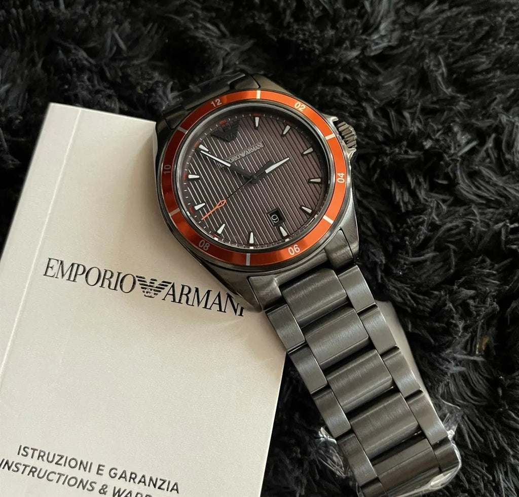 Emporio Armani Sigma Quartz Grey Dial Grey Steel Strap Watch For Men - AR11178 Buy Now By Emporio Armani