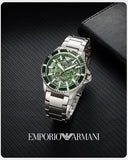 Emporio Armani Diver Automatic Green Dial Silver Steel Strap Watch For Men - AR60061 Buy Now By Emporio Armani