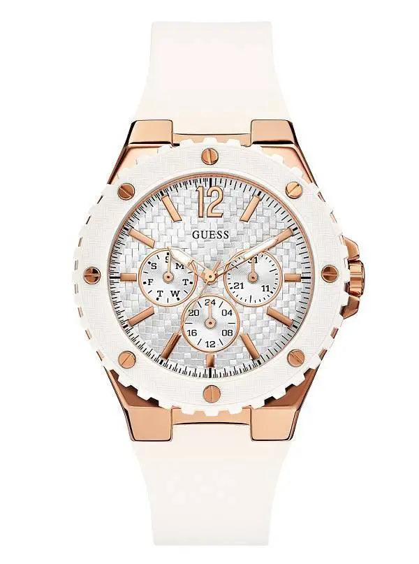 Guess Overdrive Analog White Dial White Rubber Strap Watch for Women - W10614L2 Buy Now By Guess
