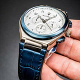 Maserati Triconic Chronograph White Dial Blue Leather Strap Watch For Men - R8871639001 Buy Now By Maserati