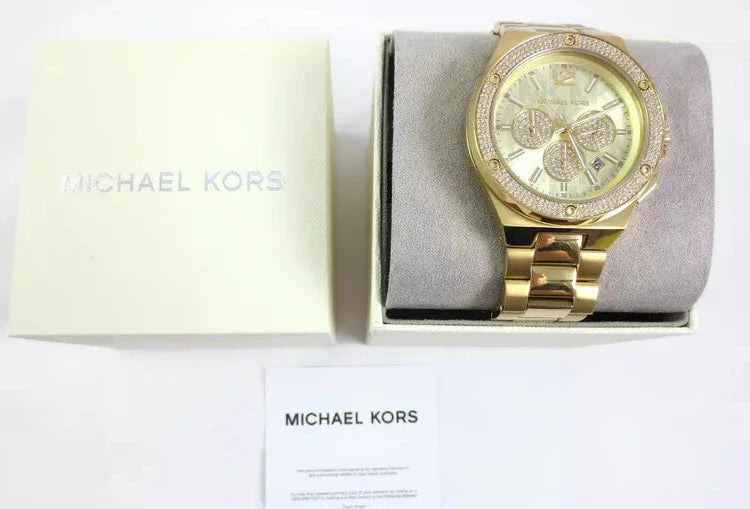 Michael Kors Lennox Chronograph Gold Dial Gold Steel Strap Watch For Men - MK8989 Buy Now By Michael Kors