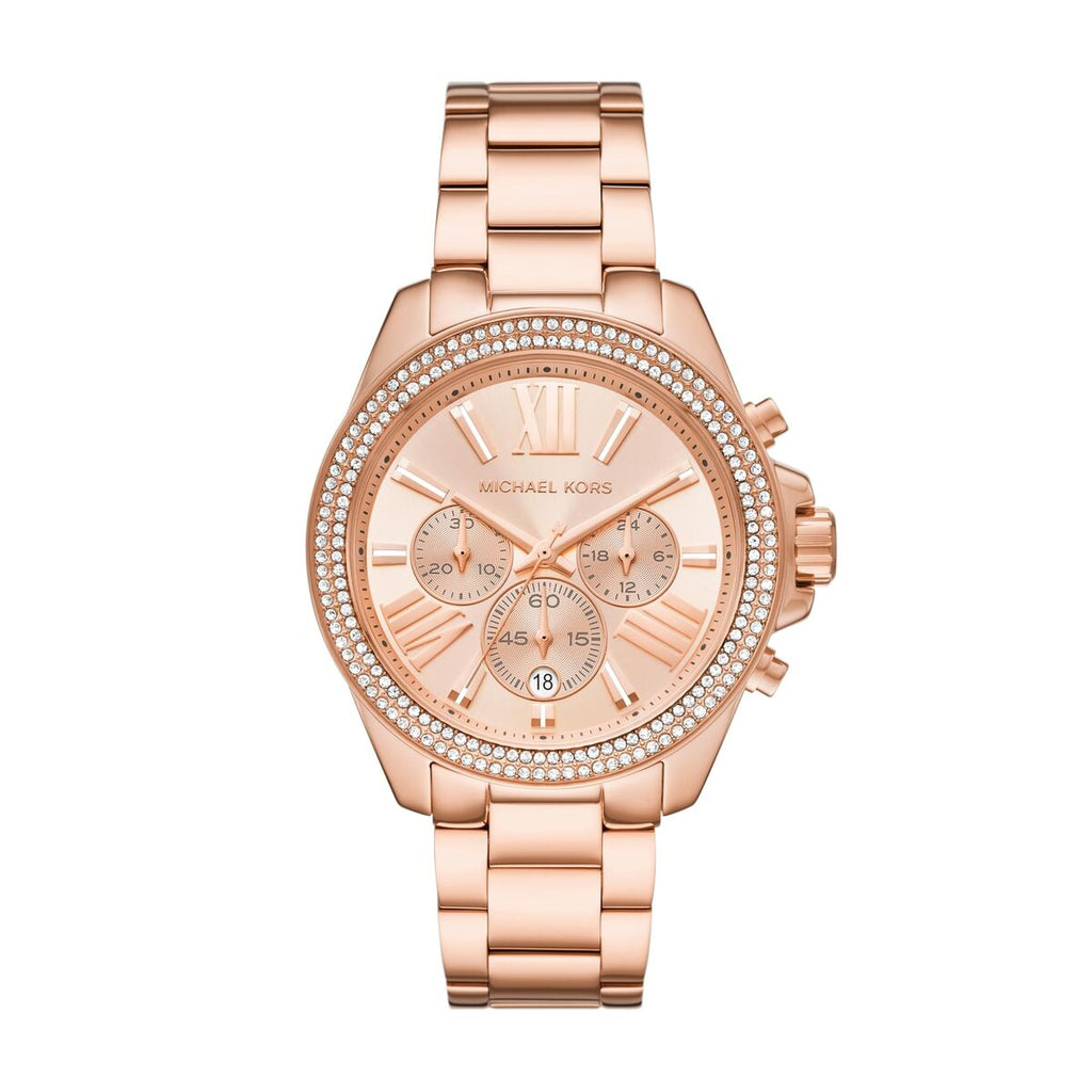 Michael Kors Wren Chronograph Rose Gold Dial Rose Gold Steel Strap Watch for Women - MK7430 Buy Now By Michael Kors