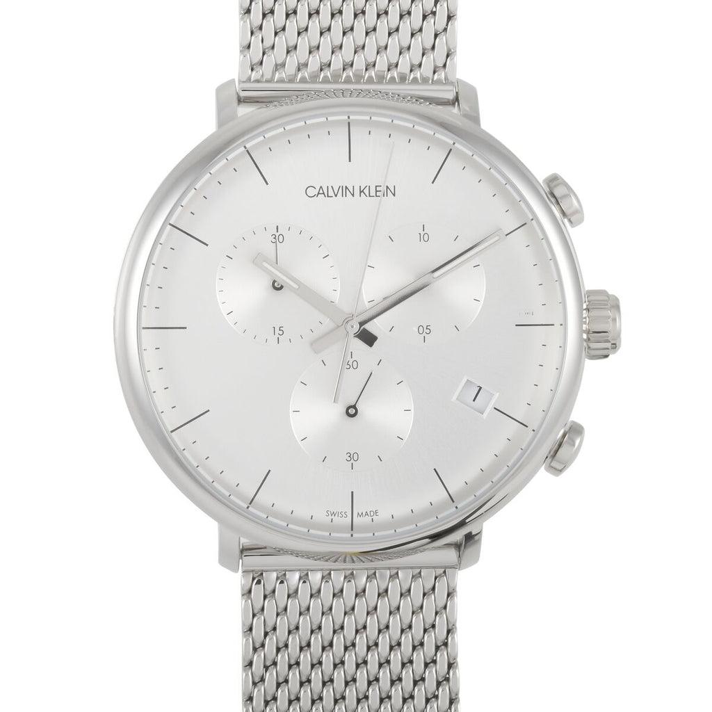 Calvin Klein High Noon Silver Dial Silver Mesh Bracelet Watch for Men - K8M27126 Buy Now By Calvin Klein
